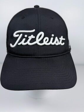 Titleist Golf Cap Hat Black Strap Back Pro V1 Youth FJ Script